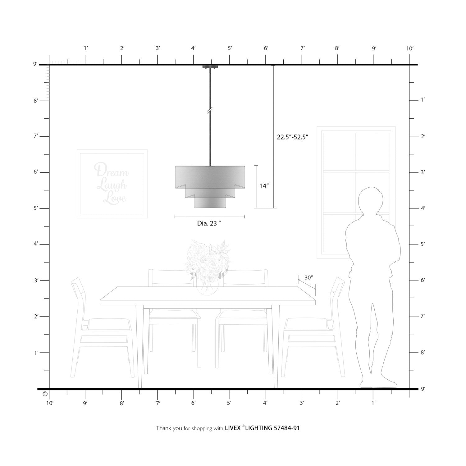 4 Light Brushed Nickel Pendant Chandelier