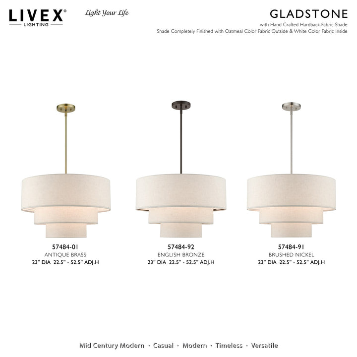 4 Light Brushed Nickel Pendant Chandelier