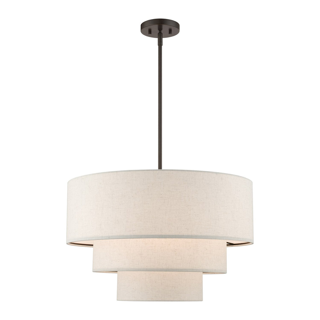 4 Light English Bronze Pendant Chandelier by Livex Lighting