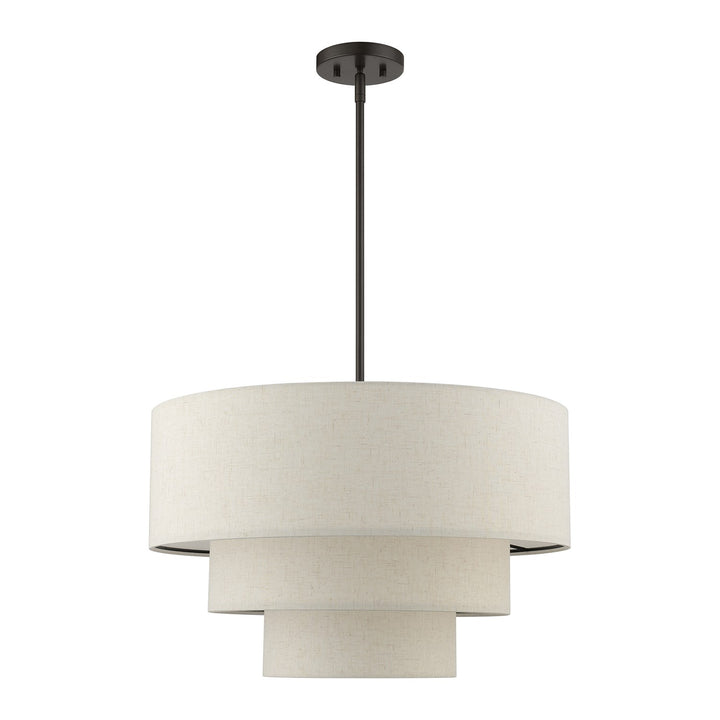 4 Light English Bronze Pendant Chandelier