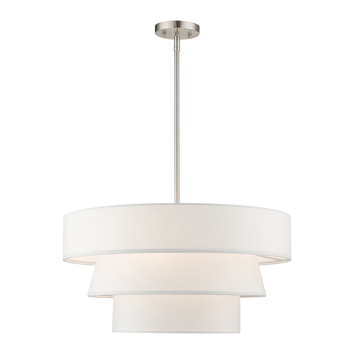 4 Light Brushed Nickel Pendant Chandelier by Livex Lighting