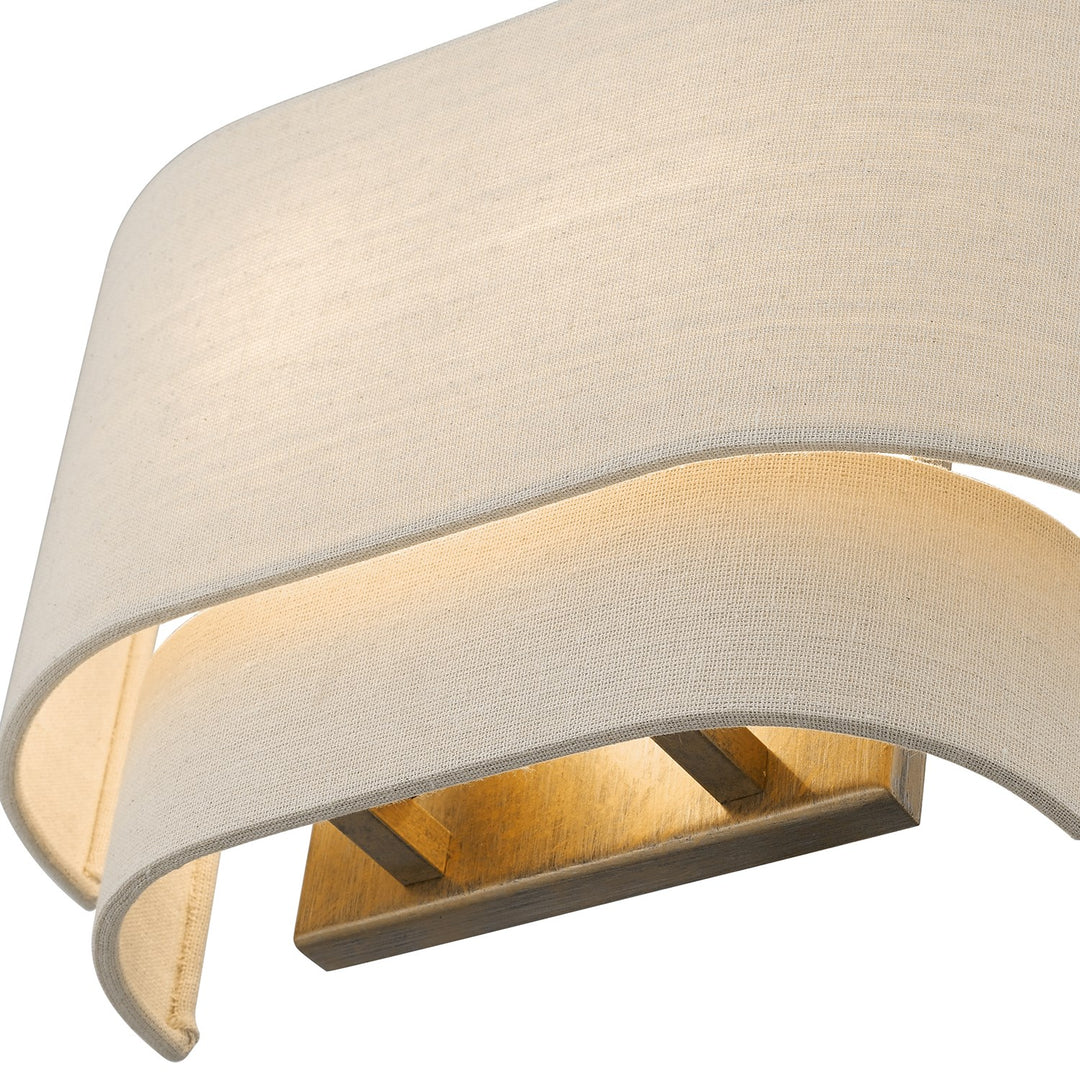 2 Light Antique Gold Leaf Ada Sconce