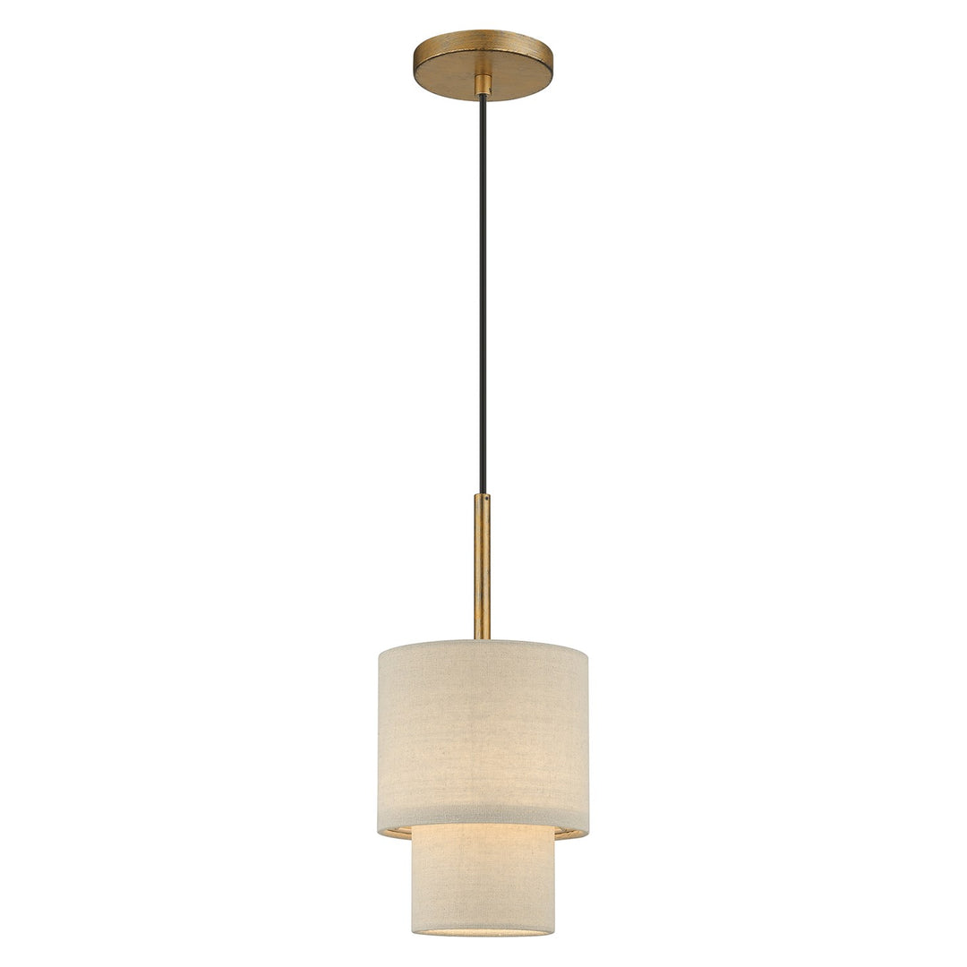 1 Light Antique Gold Leaf Mini Pendant by Livex Lighting