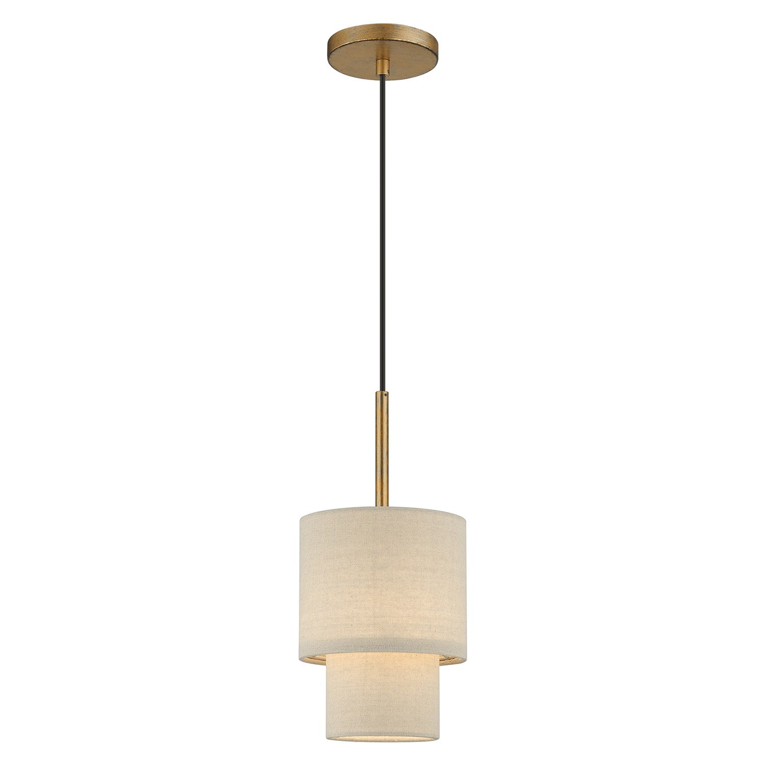 1 Light Antique Gold Leaf Mini Pendant by Livex Lighting