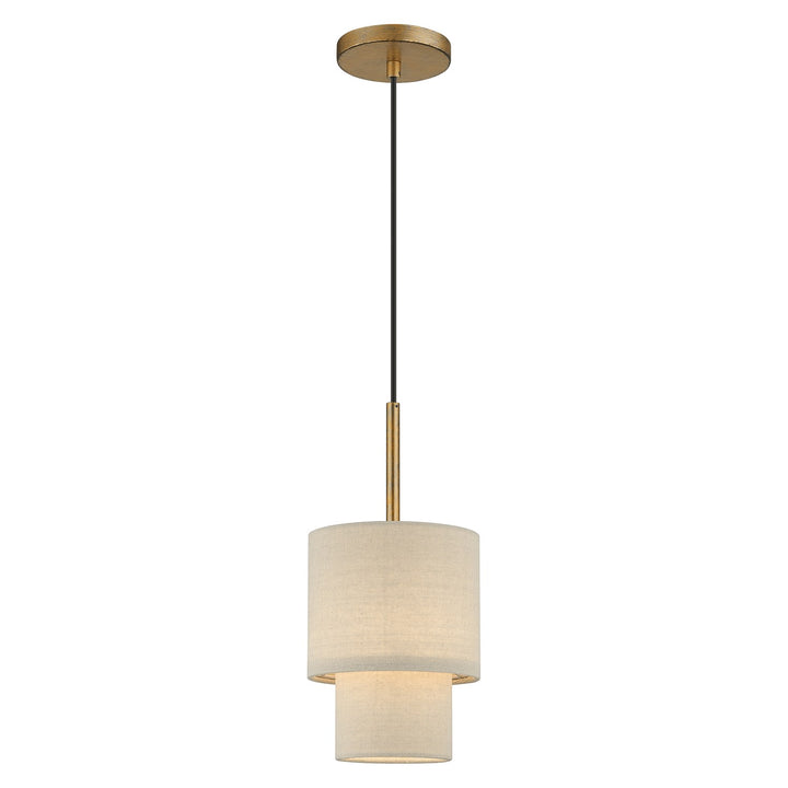 1 Light Antique Gold Leaf Mini Pendant by Livex Lighting