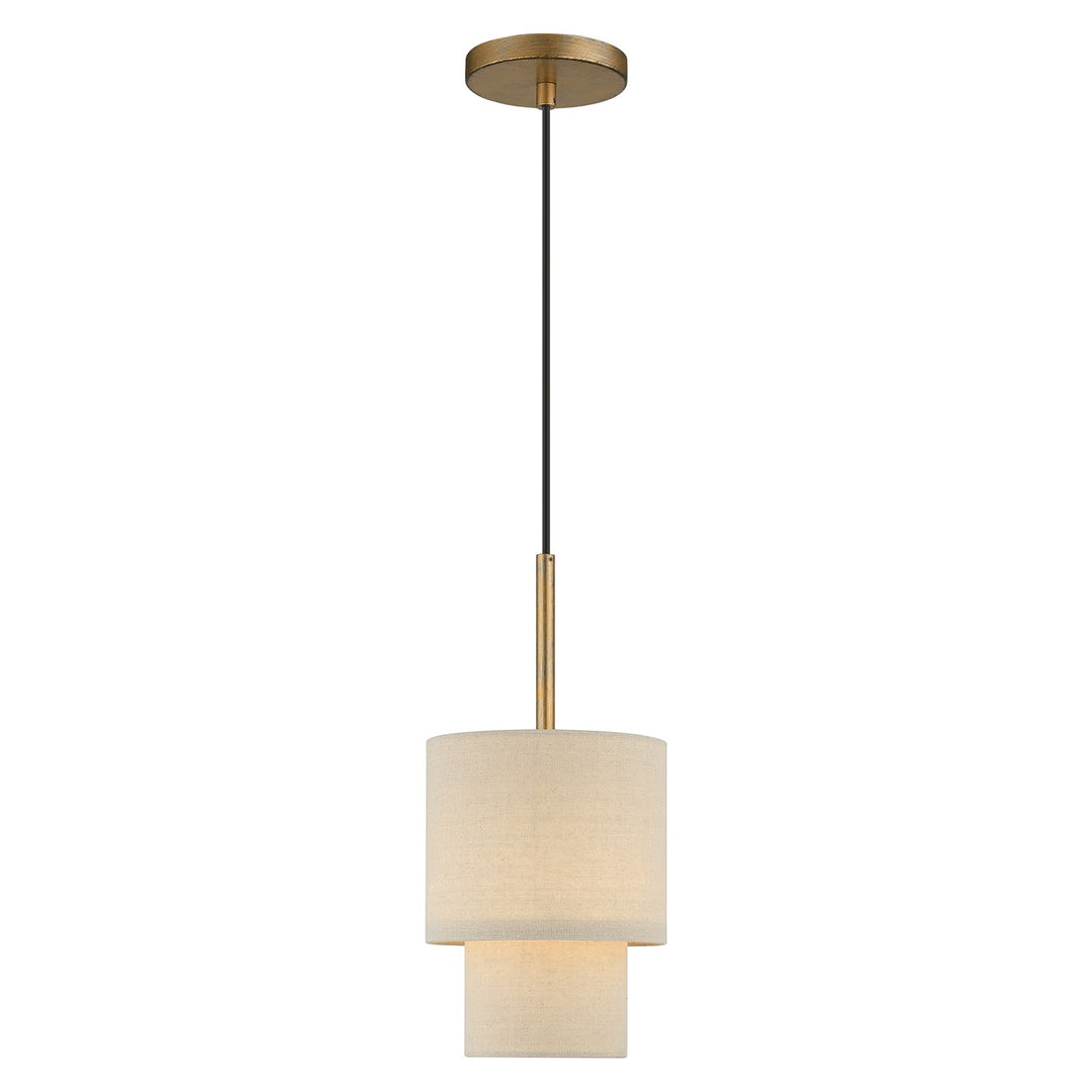 1 Light Antique Gold Leaf Mini Pendant