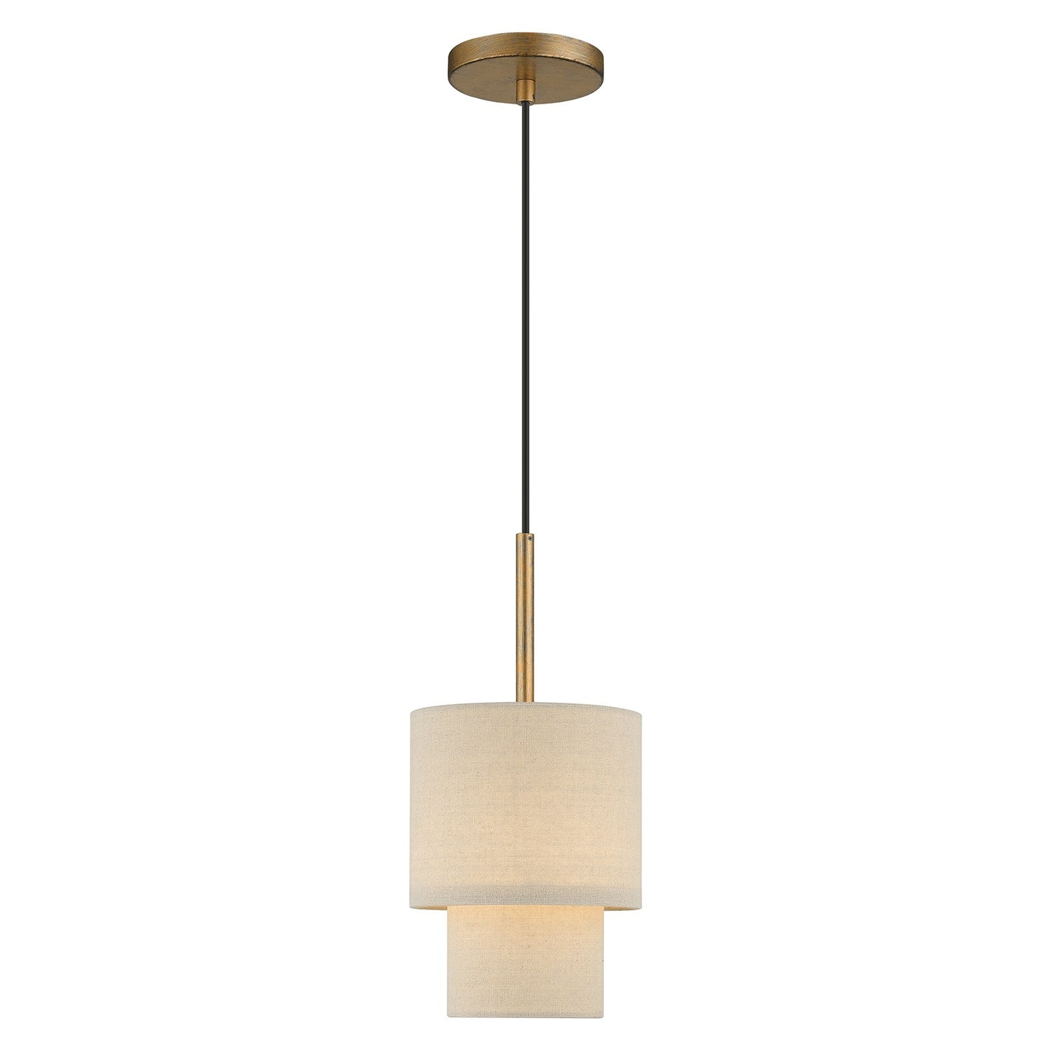 1 Light Antique Gold Leaf Mini Pendant