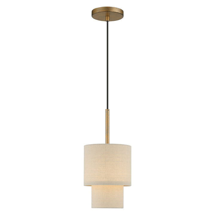 1 Light Antique Gold Leaf Mini Pendant