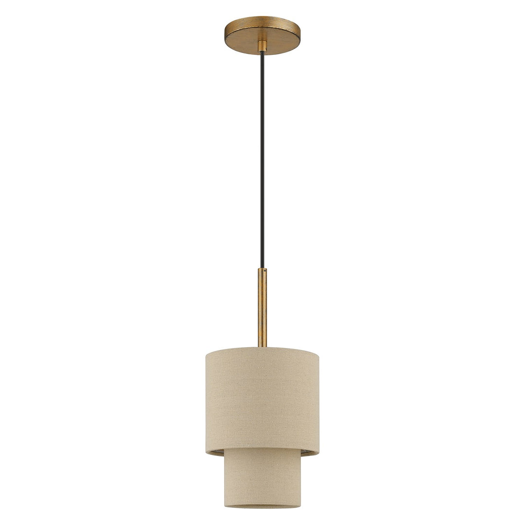 1 Light Antique Gold Leaf Mini Pendant