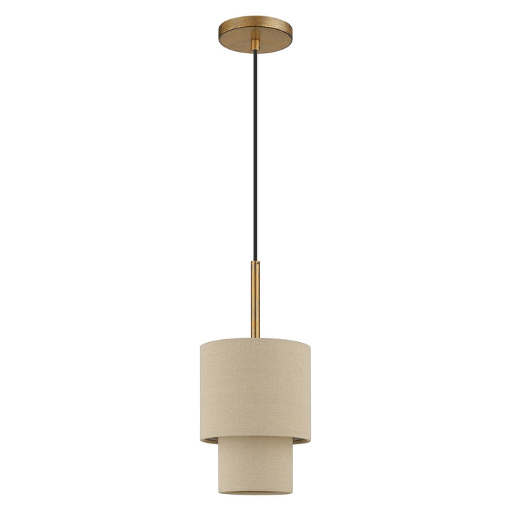 1 Light Antique Gold Leaf Mini Pendant