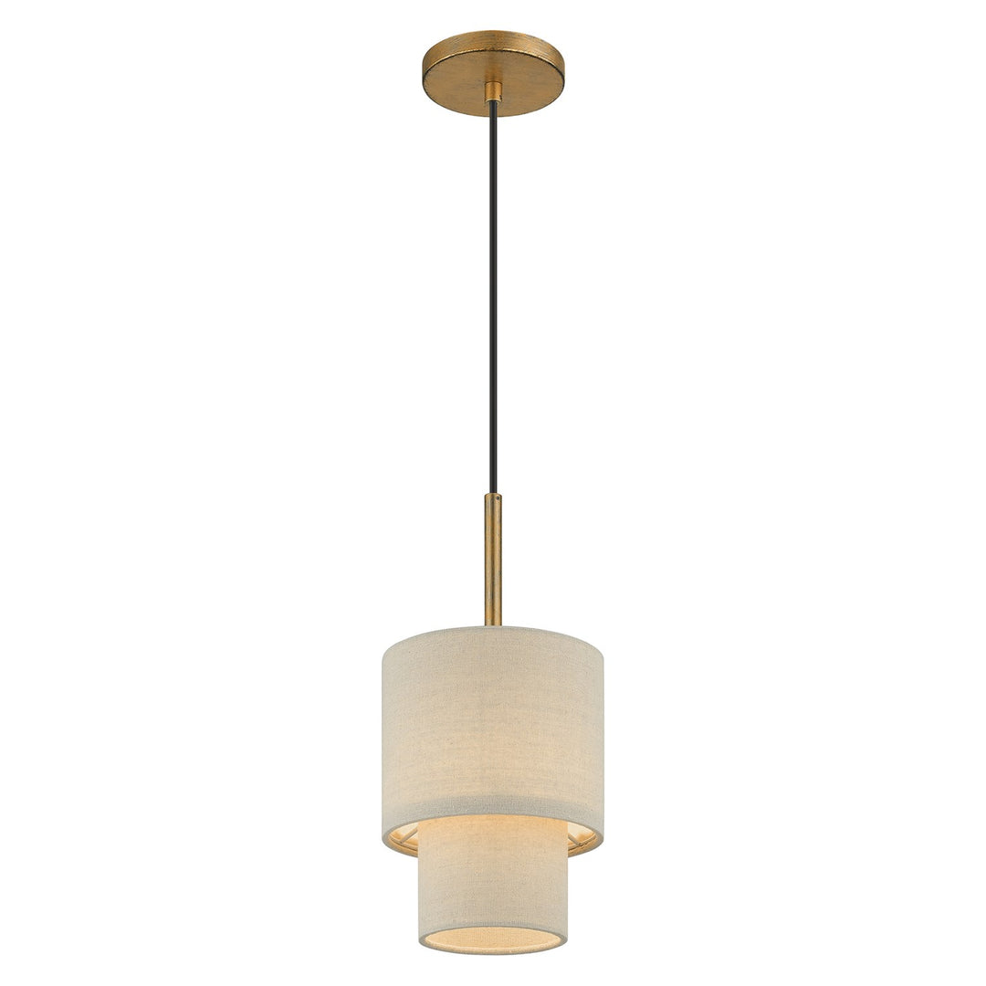 1 Light Antique Gold Leaf Mini Pendant