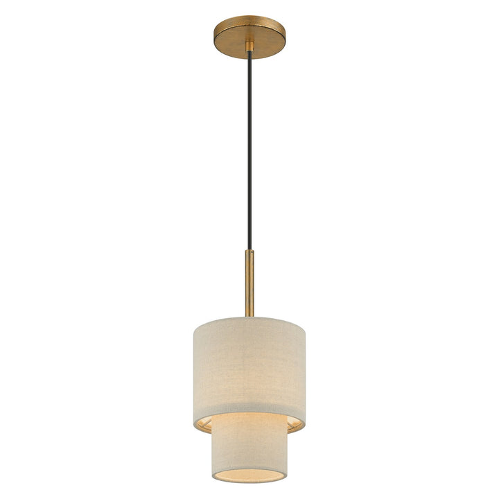 1 Light Antique Gold Leaf Mini Pendant