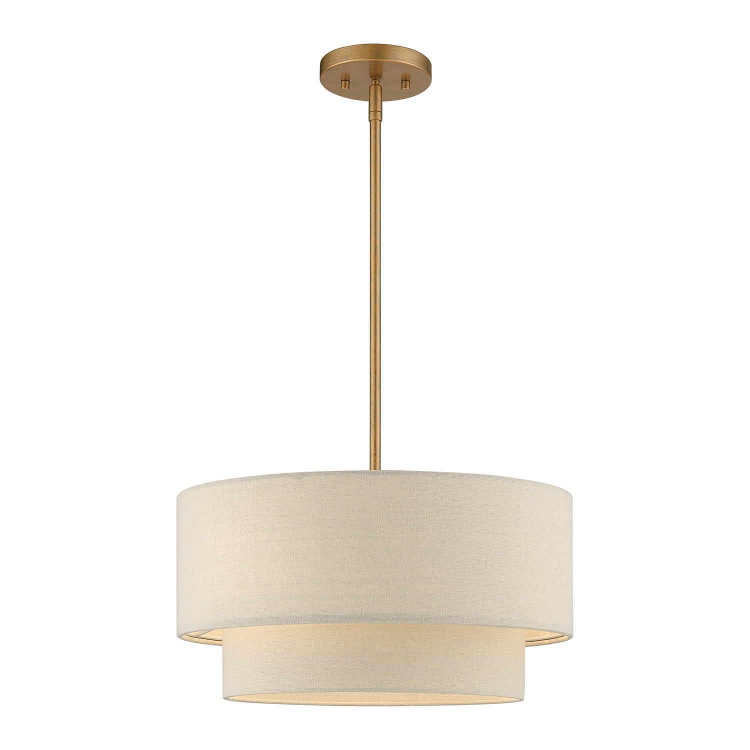 3 Light Antique Gold Leaf Pendant Chandelier by Livex Lighting