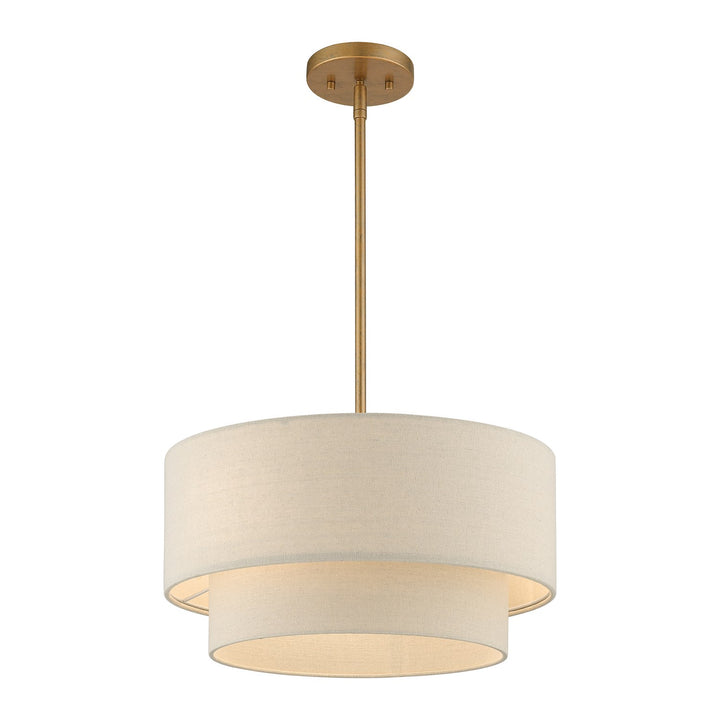 3 Light Antique Gold Leaf Pendant Chandelier