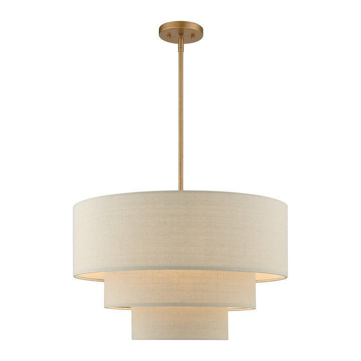 4 Light Antique Gold Leaf Pendant Chandelier by Livex Lighting