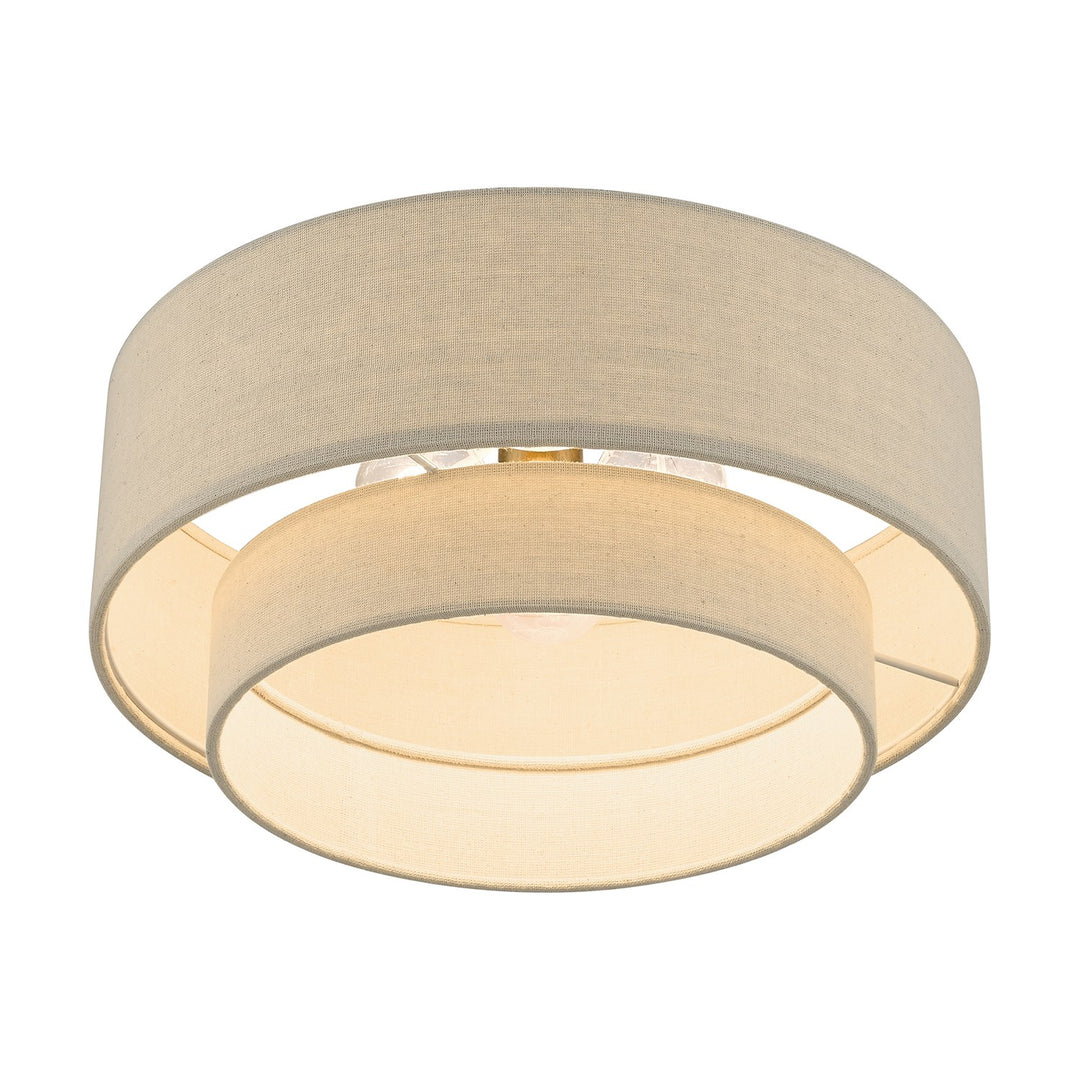 3 Light Antique Gold Leaf Large Semi-Flush