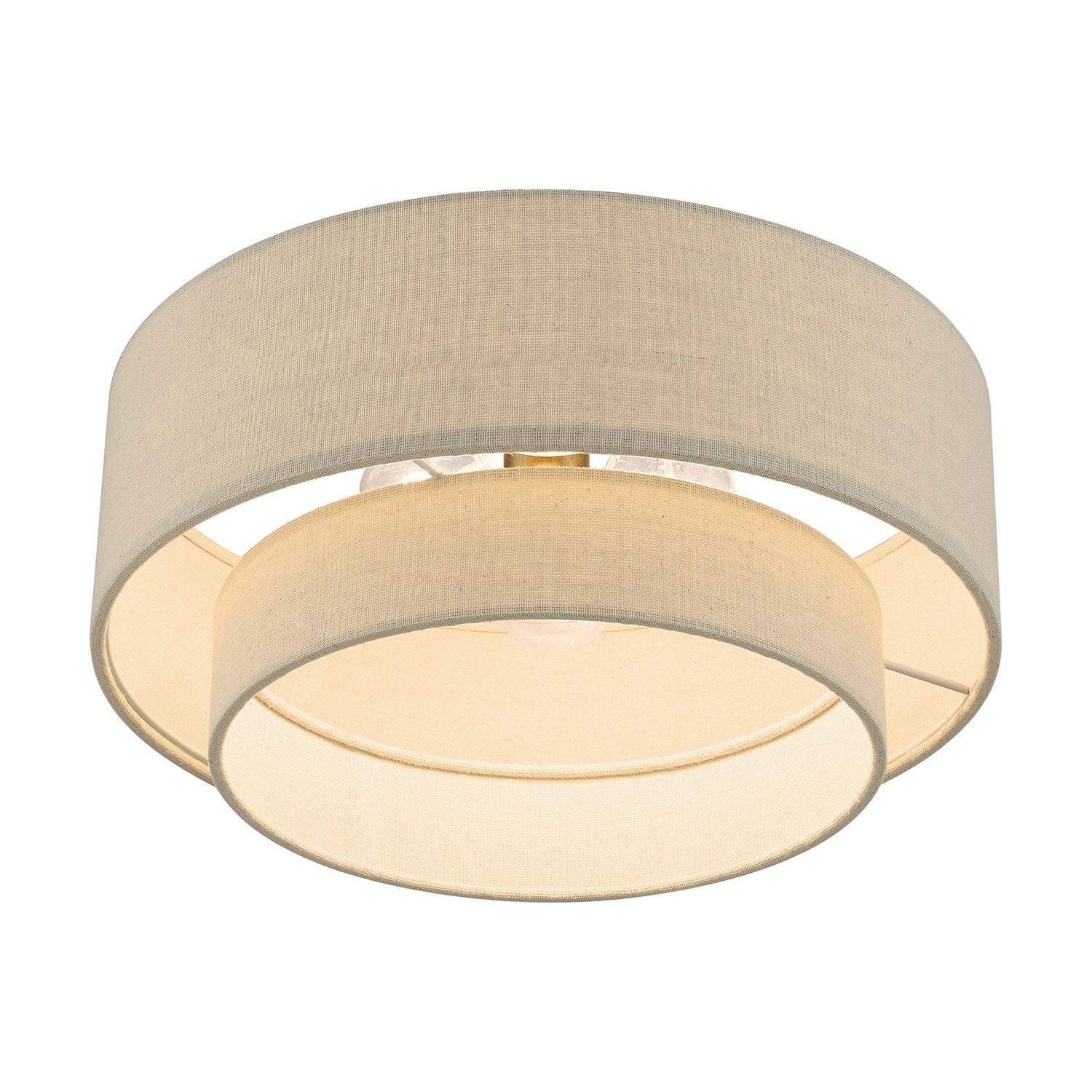 3 Light Antique Gold Leaf Large Semi-Flush