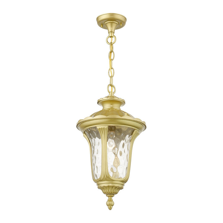 1 Light Soft Gold Outdoor Medium Pendant Lantern
