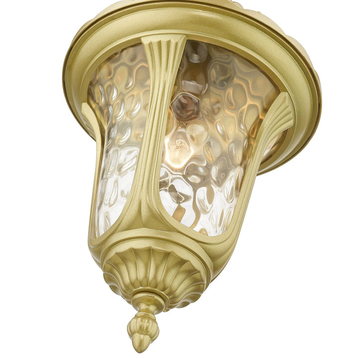 1 Light Soft Gold Outdoor Medium Pendant Lantern