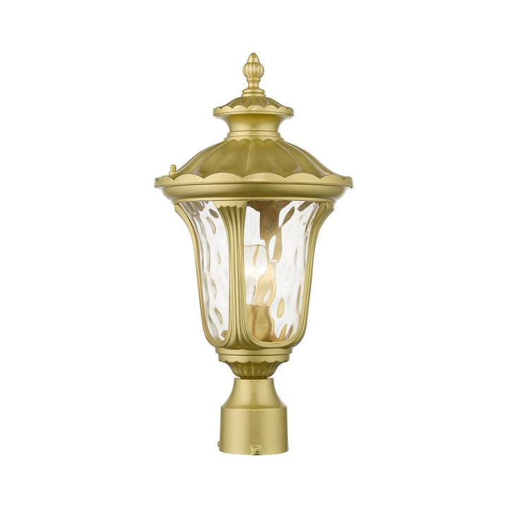 1 Light Soft Gold Outdoor Medium Post Top Lantern by Livex Lighting