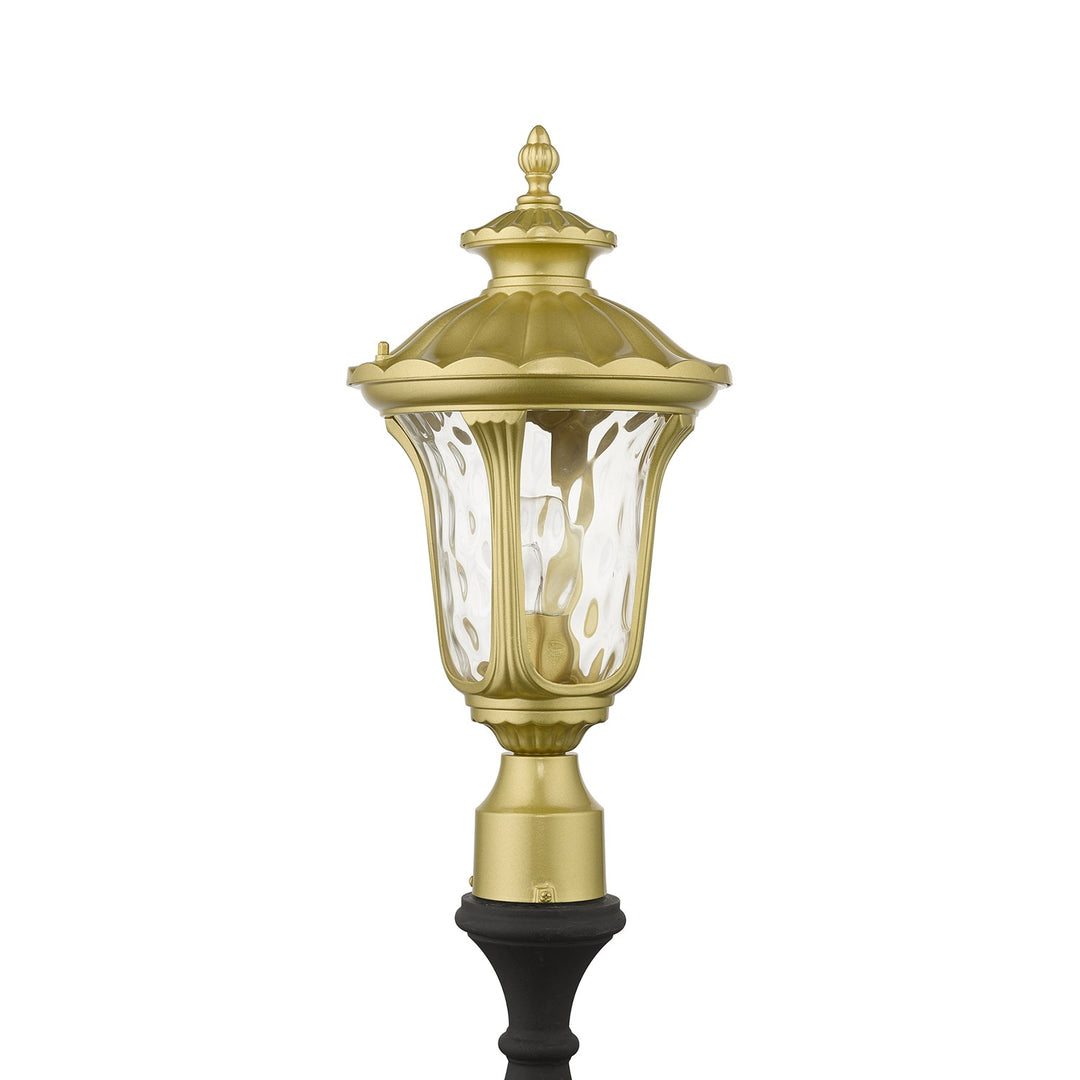 1 Light Soft Gold Outdoor Medium Post Top Lantern