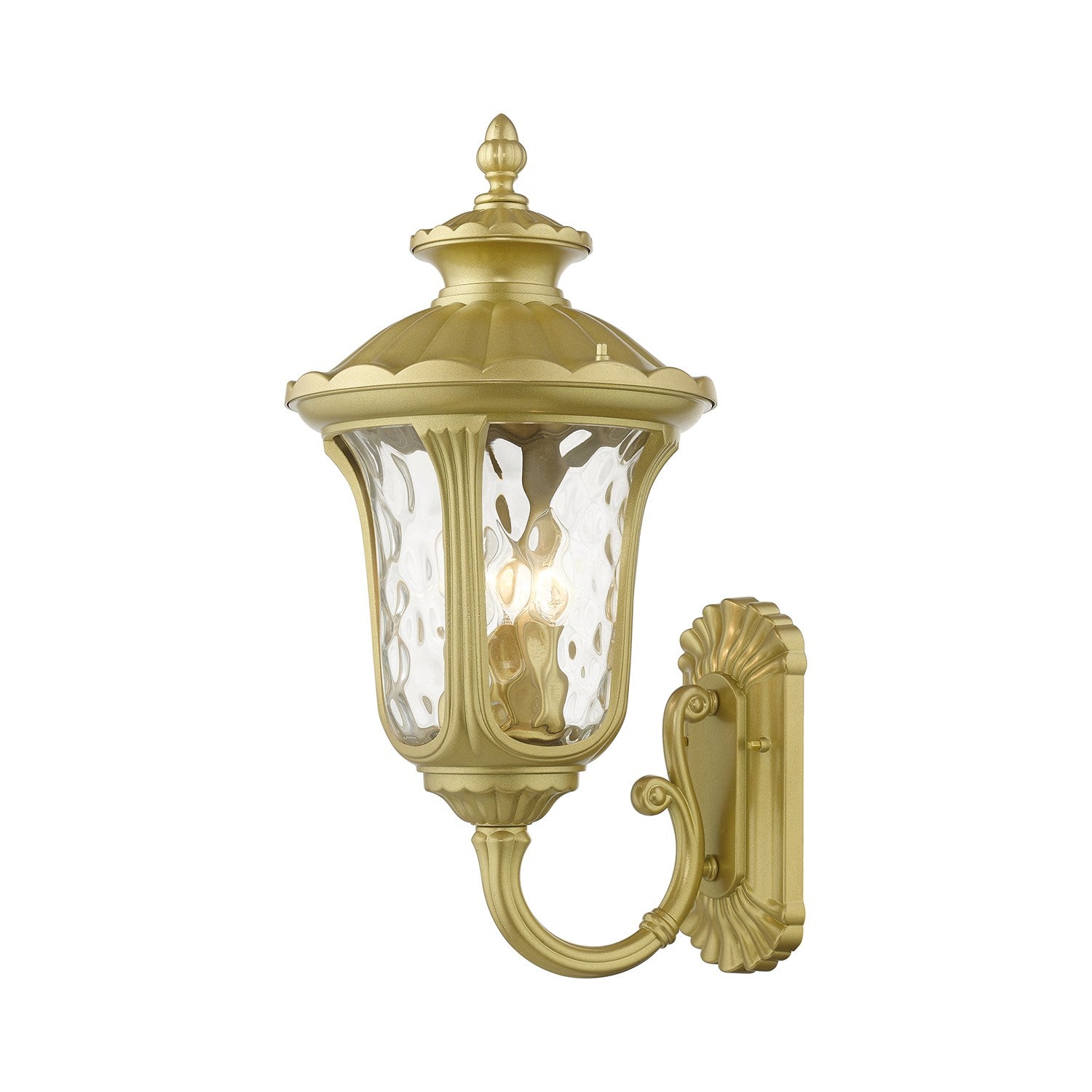 3 Light Soft Gold Outdoor Large Wall Lantern by Livex Lighting
