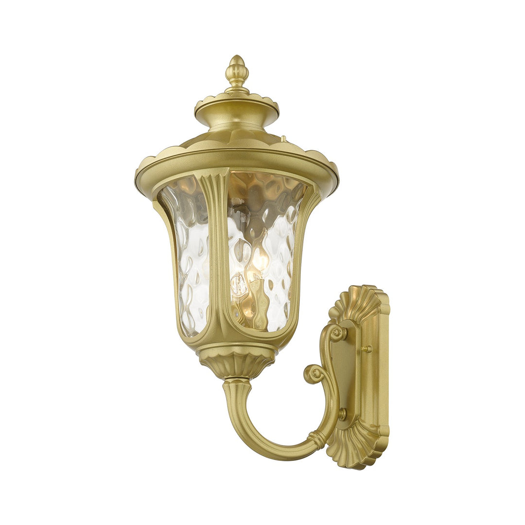 3 Light Soft Gold Outdoor Large Wall Lantern