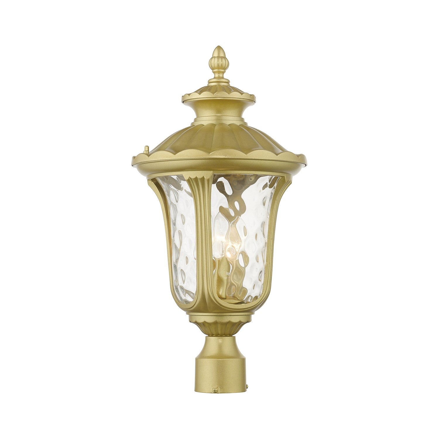 3 Light Soft Gold Outdoor Large Post Top Lantern by Livex Lighting