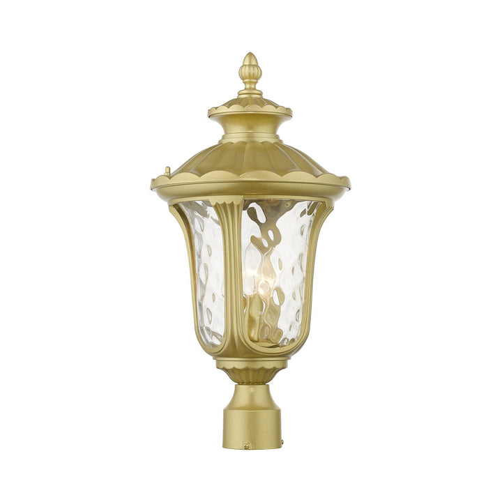 3 Light Soft Gold Outdoor Large Post Top Lantern by Livex Lighting