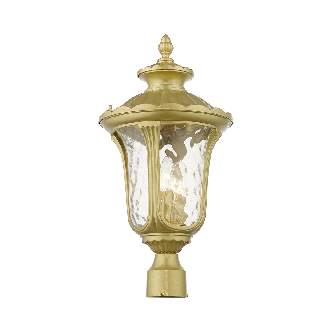 3 Light Soft Gold Outdoor Large Post Top Lantern