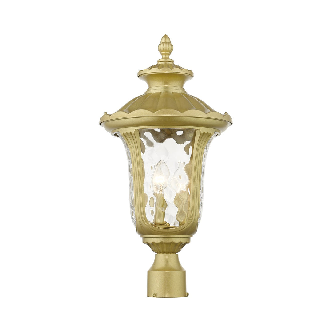 3 Light Soft Gold Outdoor Large Post Top Lantern