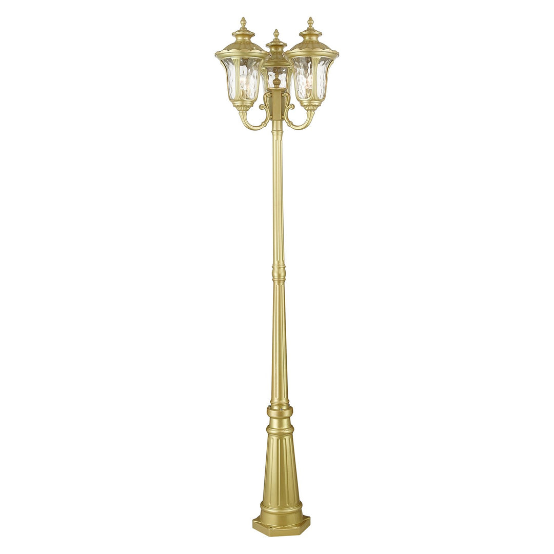 3 Light Soft Gold Post Light by Livex Lighting
