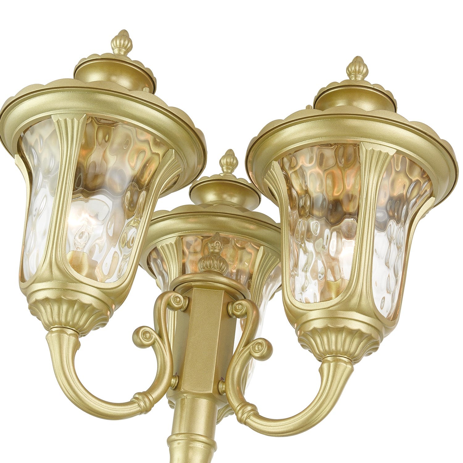 3 Light Soft Gold Post Light