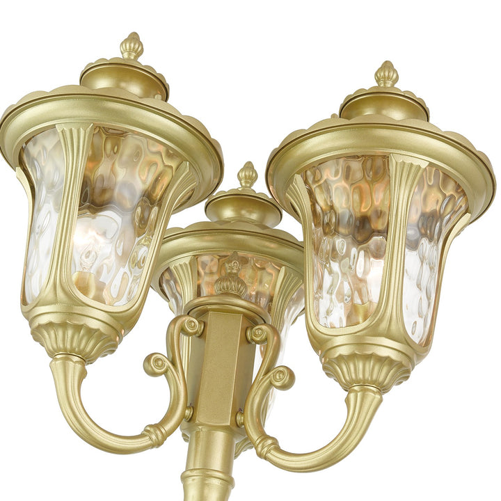 3 Light Soft Gold Post Light