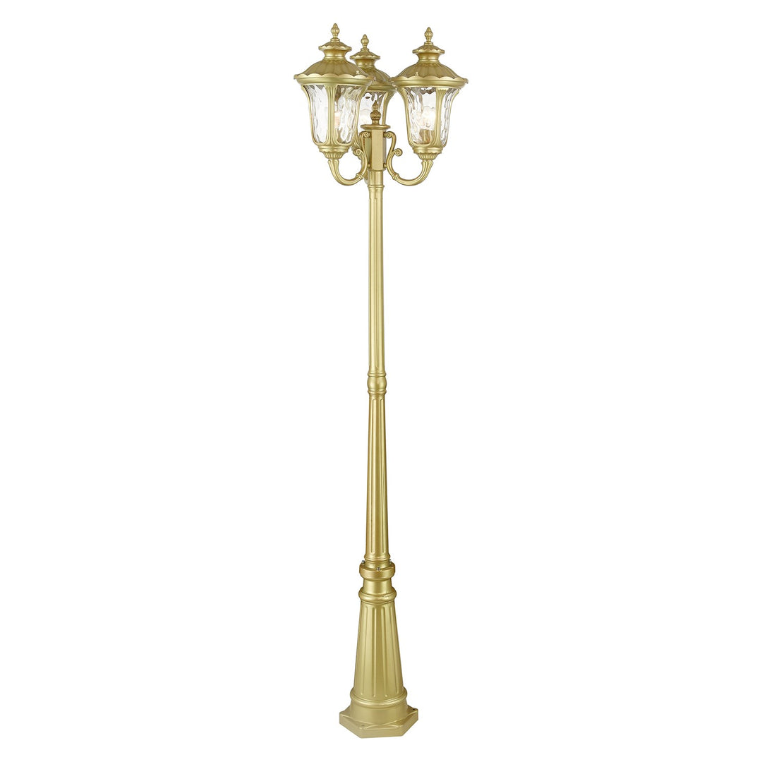 3 Light Soft Gold Post Light
