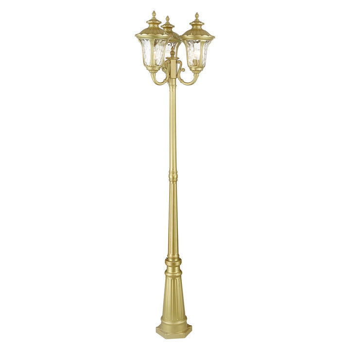 3 Light Soft Gold Post Light
