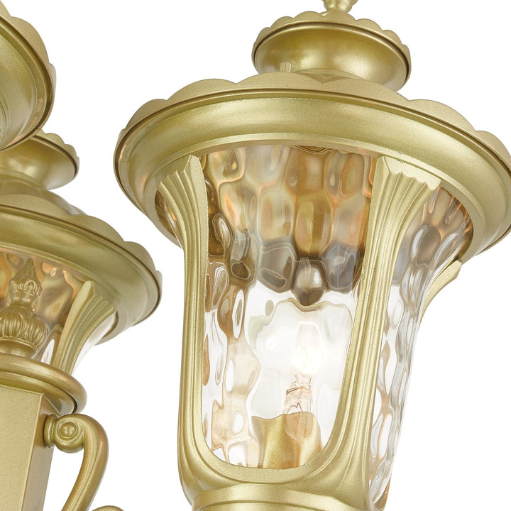 3 Light Soft Gold Post Light