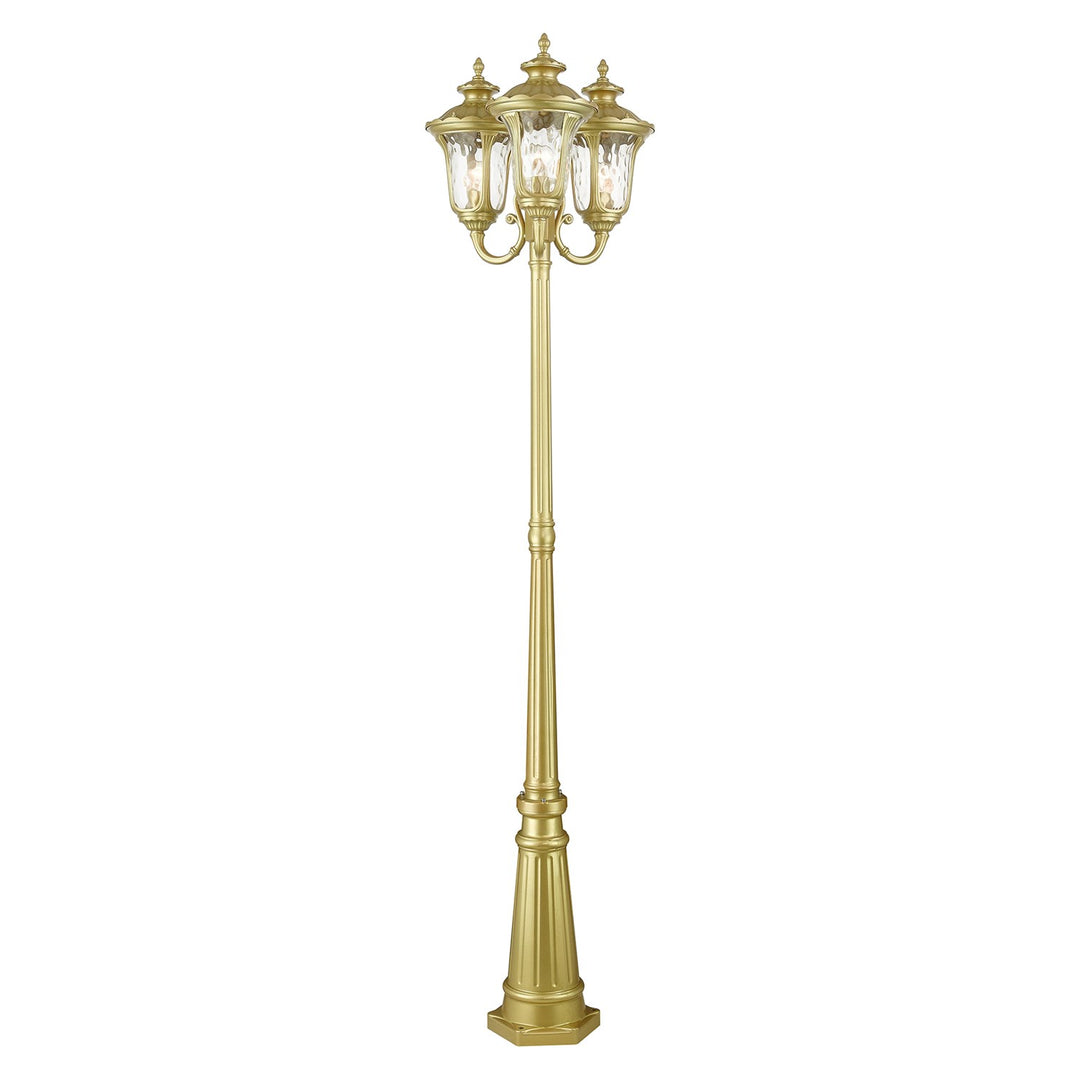 3 Light Soft Gold Post Light
