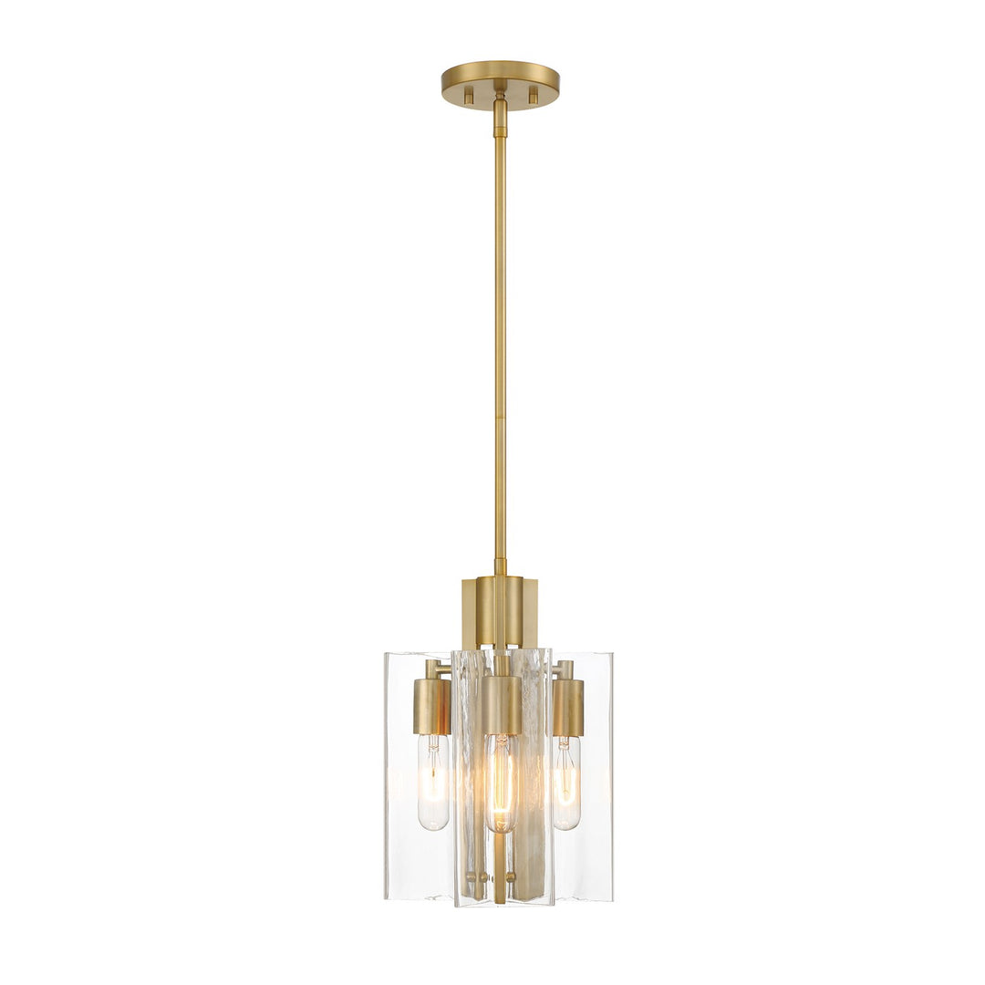 9.5 In. 3-Light Brushed Gold Modern Pendant Light by Designers Fountain