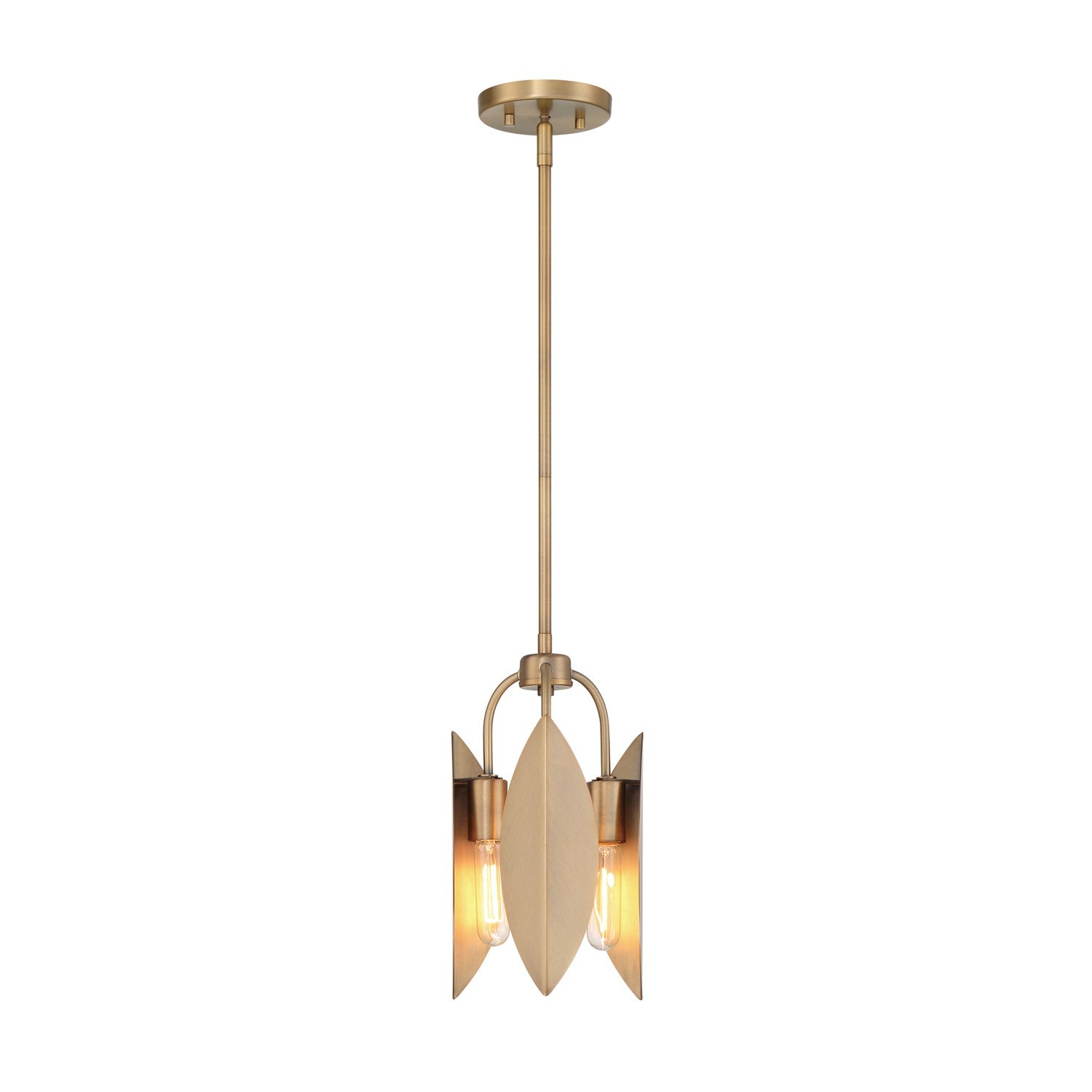 8.5 In. 3-Light Old Satin Brass Pendant Light by Designers Fountain
