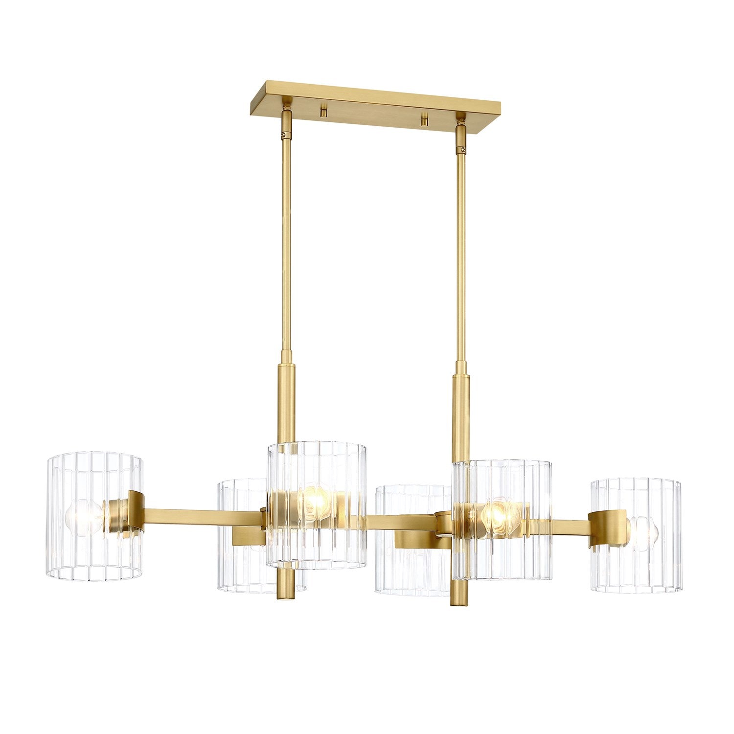 36 In. 6-Light Brushed Gold Transitional Island Pendant Light by Designers Fountain
