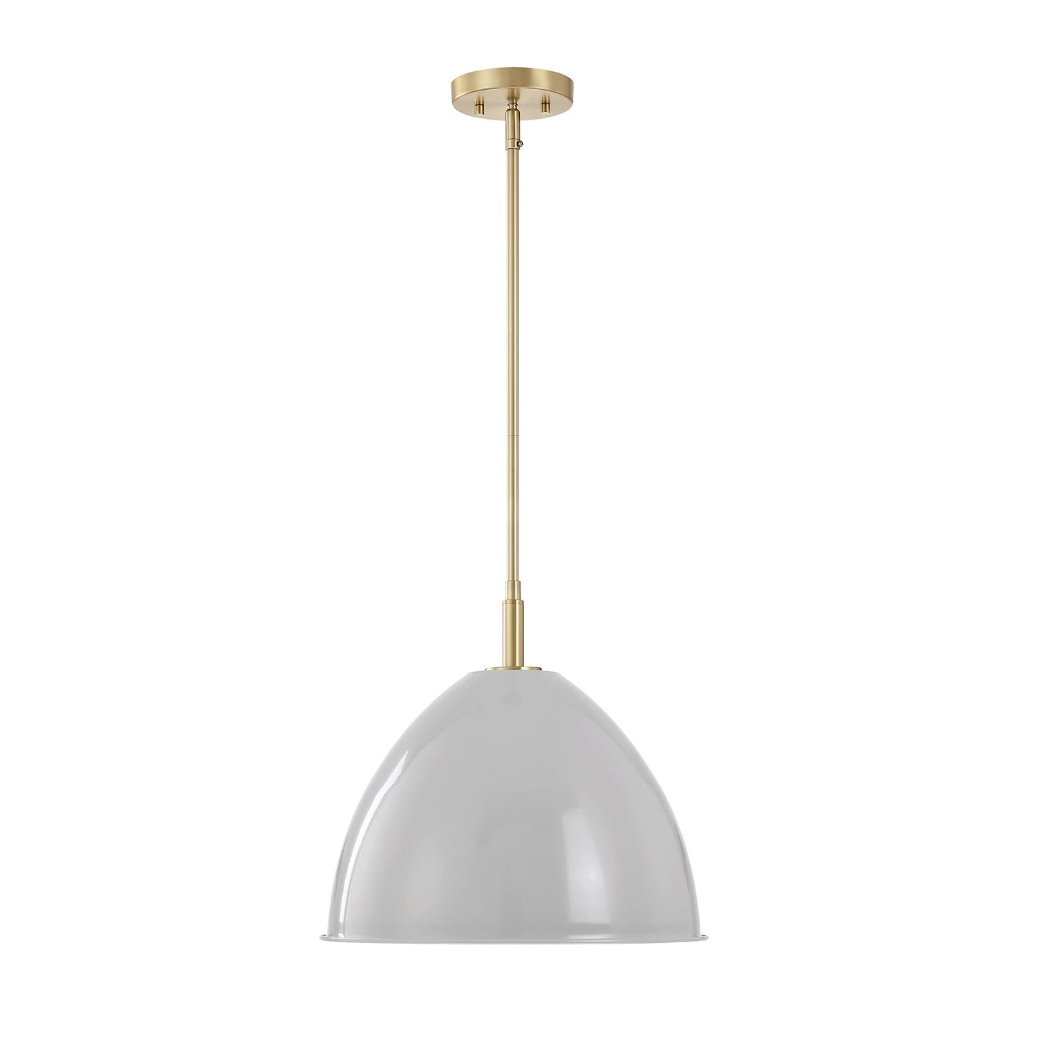15 In. 1-Light Brushed Gold Modern Pendant Light Grey Sky Metal Shades by Designers Fountain