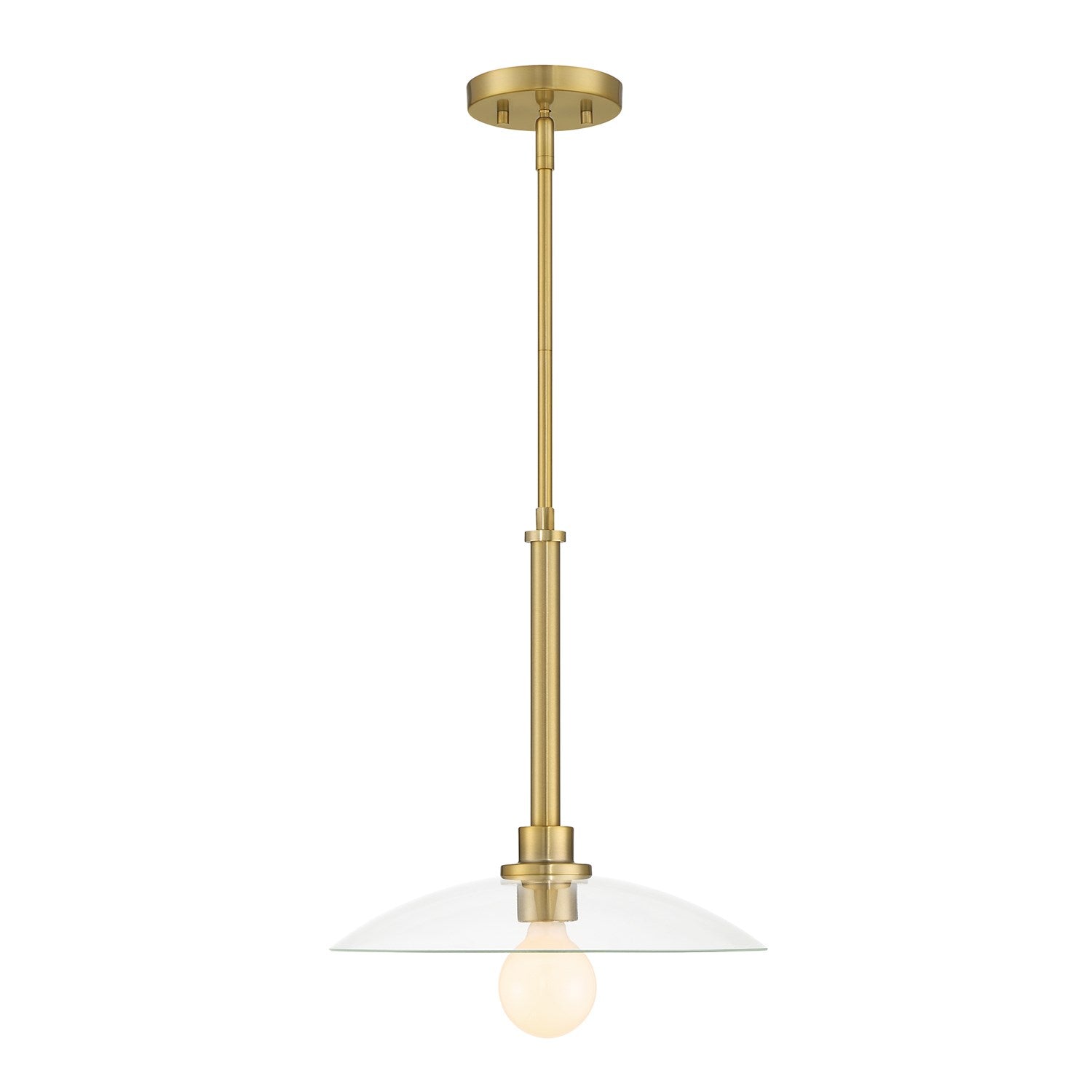 14 In. 1-Light Brushed Gold Modern Pendant Light by Designers Fountain