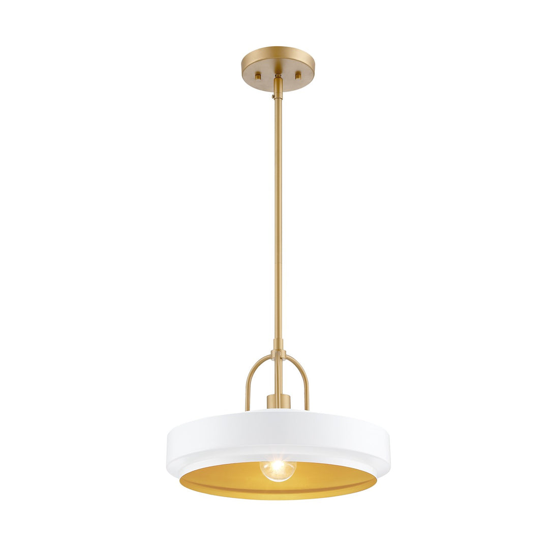 14 In. 1-Light Matte White Transitional Pendant Light by Designers Fountain