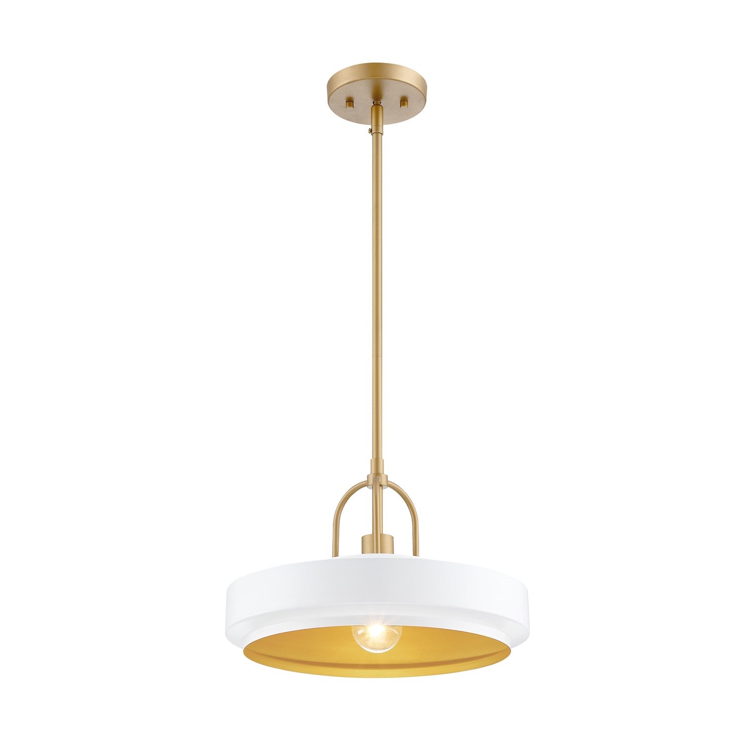 14 In. 1-Light Matte White Transitional Pendant Light by Designers Fountain
