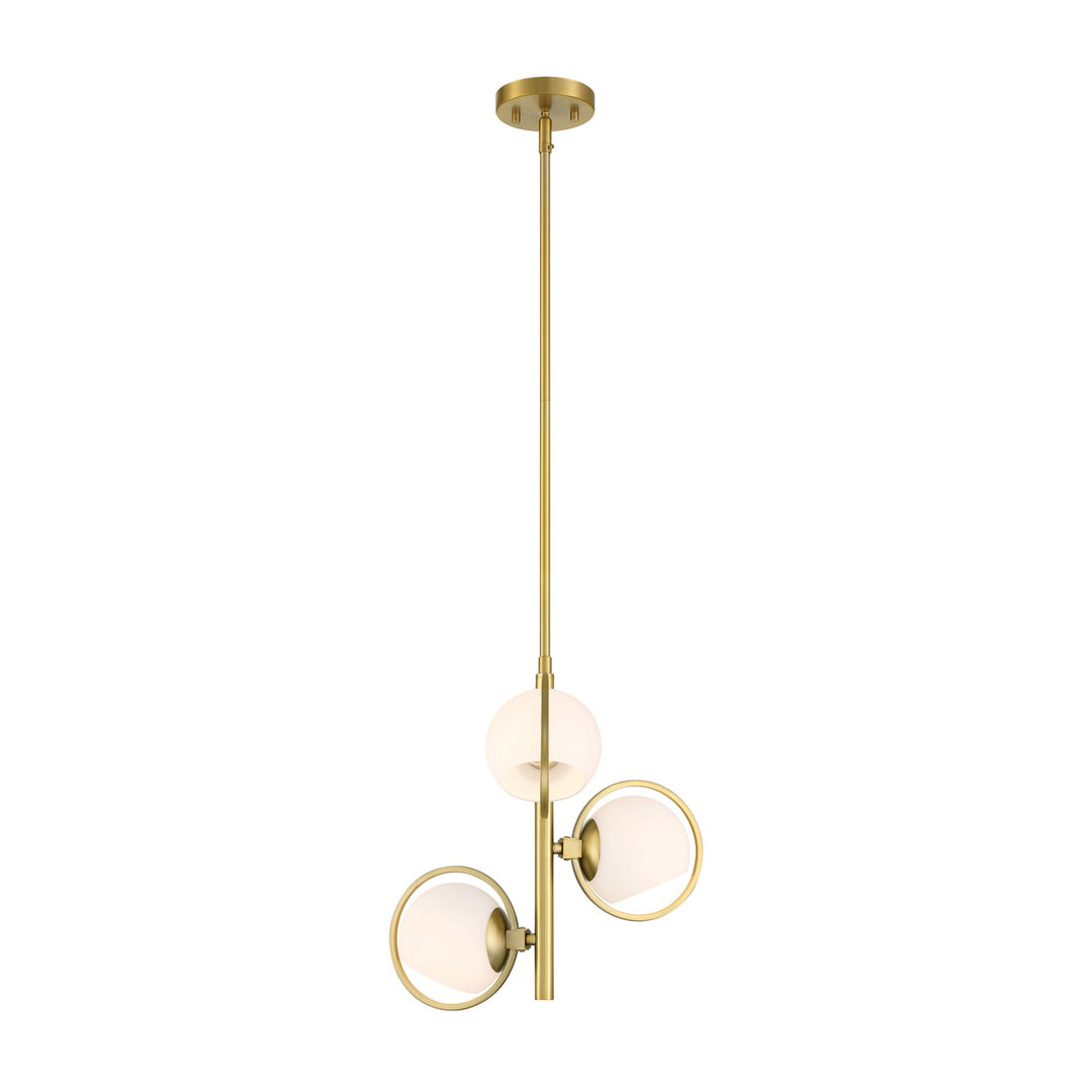 15 In. 3-Light Brushed Gold Modern Pendant Light by Designers Fountain