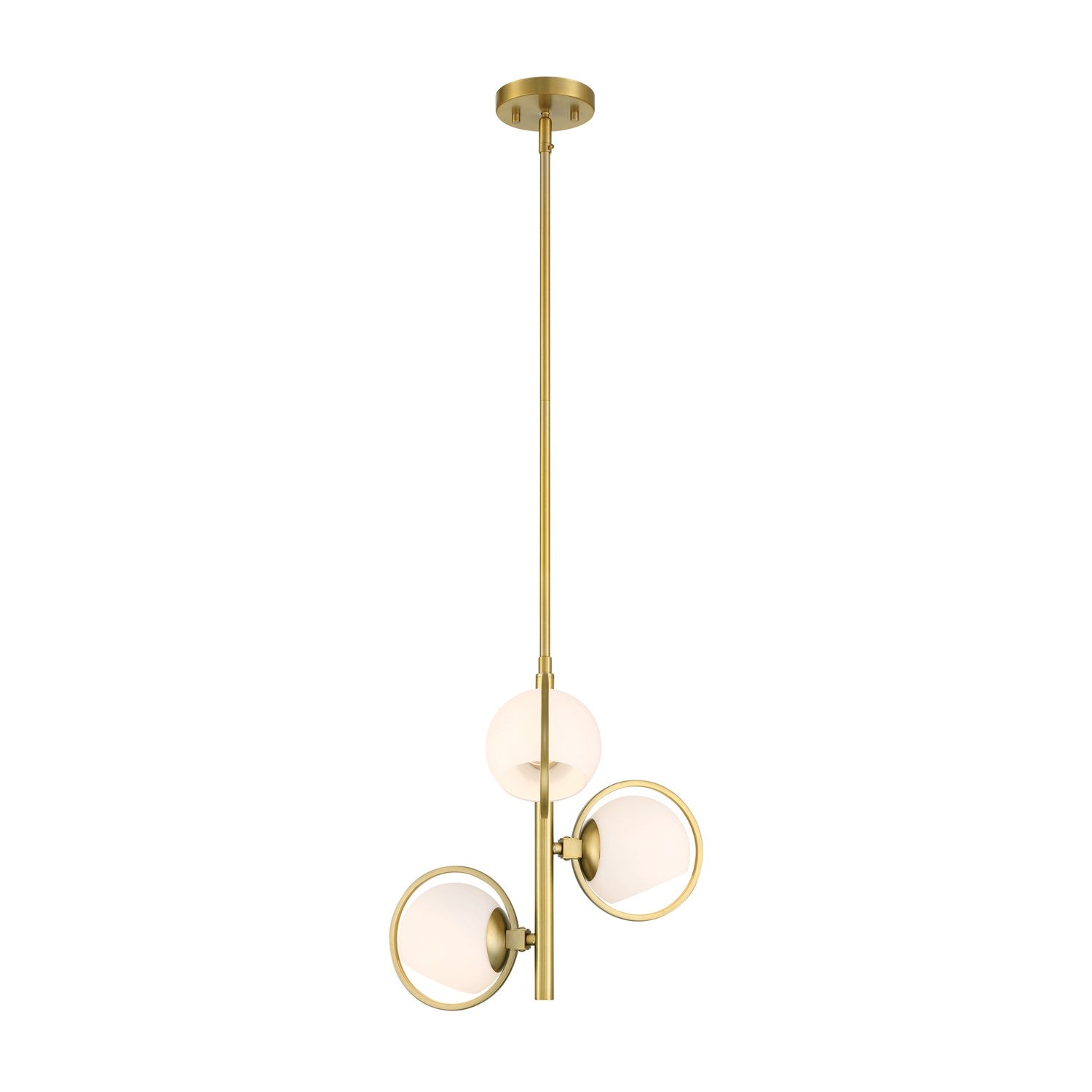 15 In. 3-Light Brushed Gold Modern Pendant Light by Designers Fountain