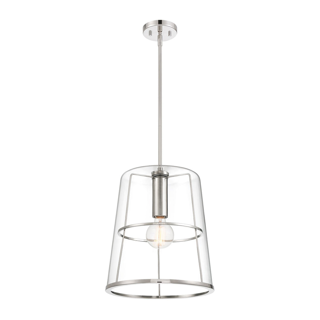 14 In. 1-Light Polished Nickel Transitional Pendant Light by Designers Fountain
