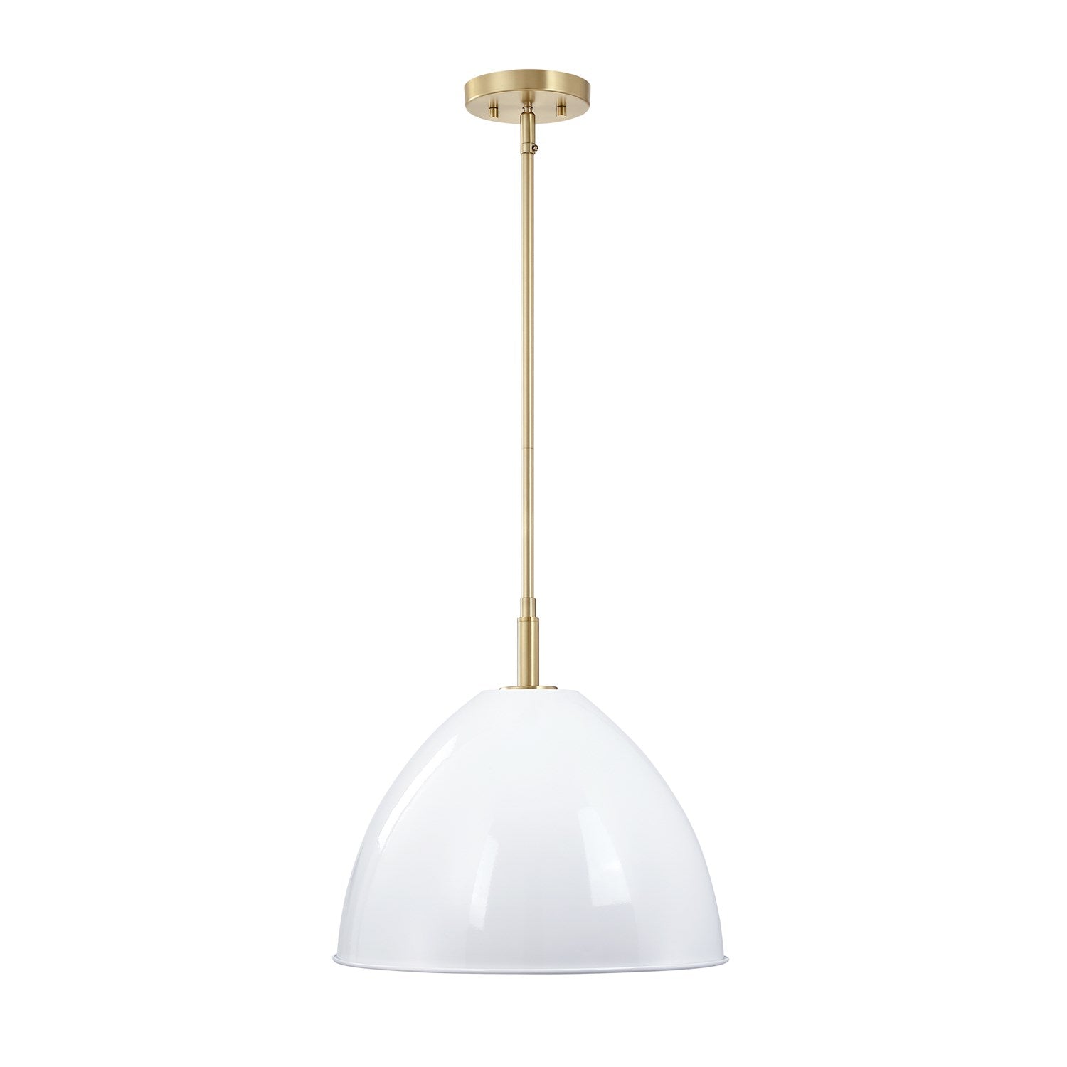15 In. 1-Light Brushed Gold Modern Pendant Light Ice Mist Metal Shades by Designers Fountain