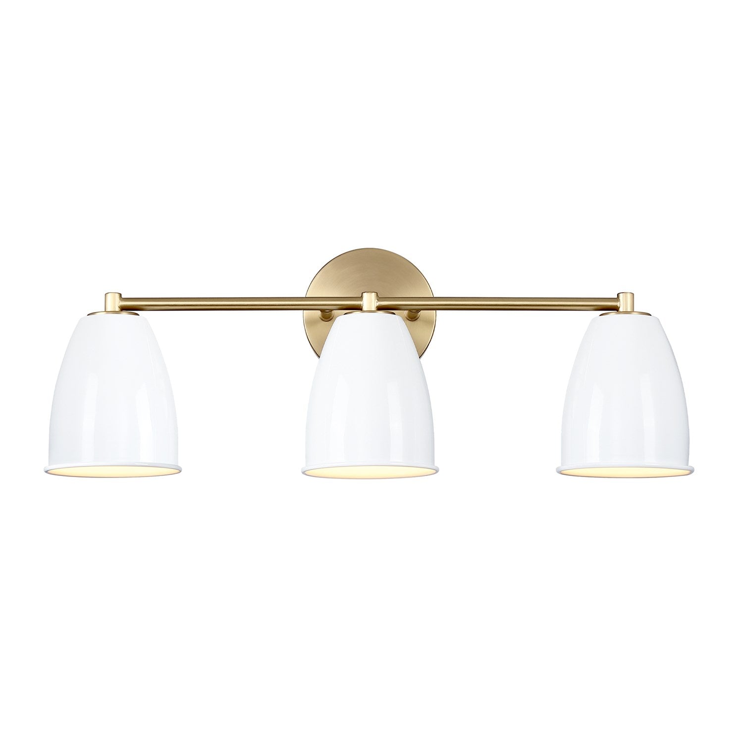 24 In. 3-Light Brushed Gold Modern Vanity Light With Ice Mist Metal Shades by Designers Fountain